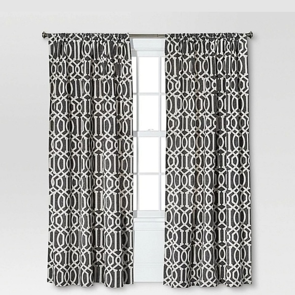 Threshold Accents Nwt Set Of Farrah Lattice Curtains 54 X 95 In